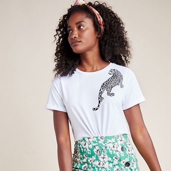 Anthropologie Tops - Anthropologie laetitia rouget jaguar graphic tshirt